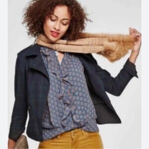 Cabi Medallion Reign 3275 Teal Ruffle Blouse